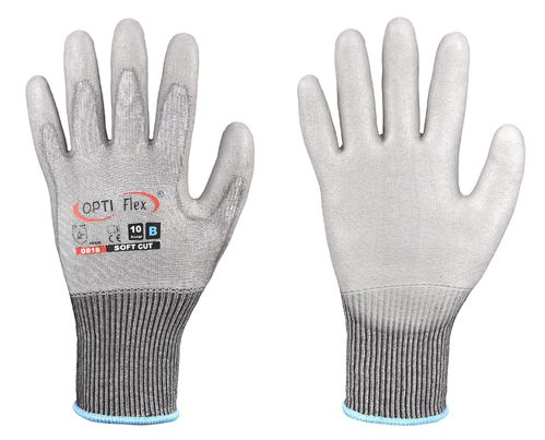 OPTI Flex® 0818 Schnittschutz-Handschuhe B (VE) - PU - grau
